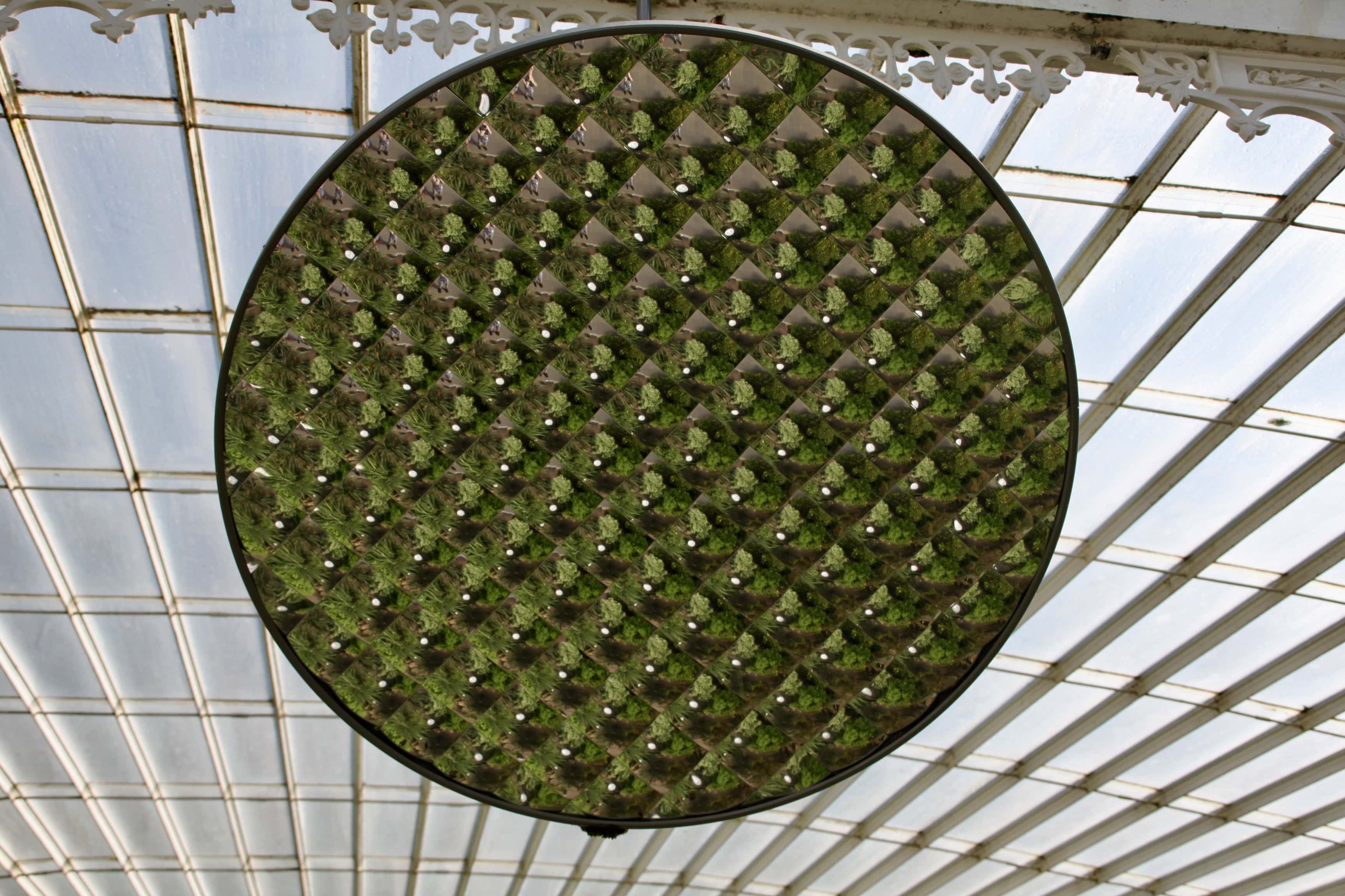 Large multi faceted mirror in Kibble Palace, Glasgow Botanic Gardens, by Jez Braithwaite