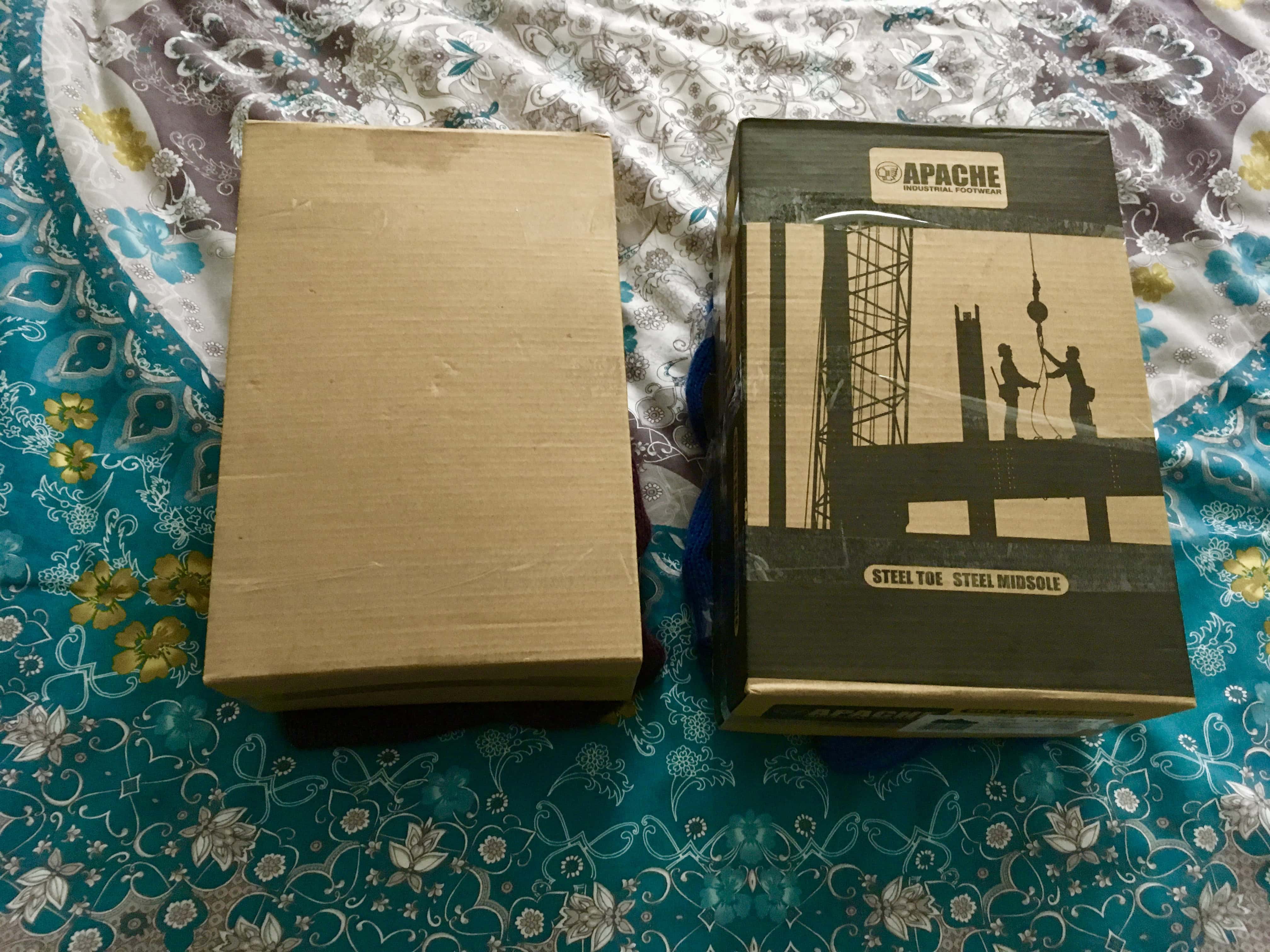 Shoe box; top and bottom.