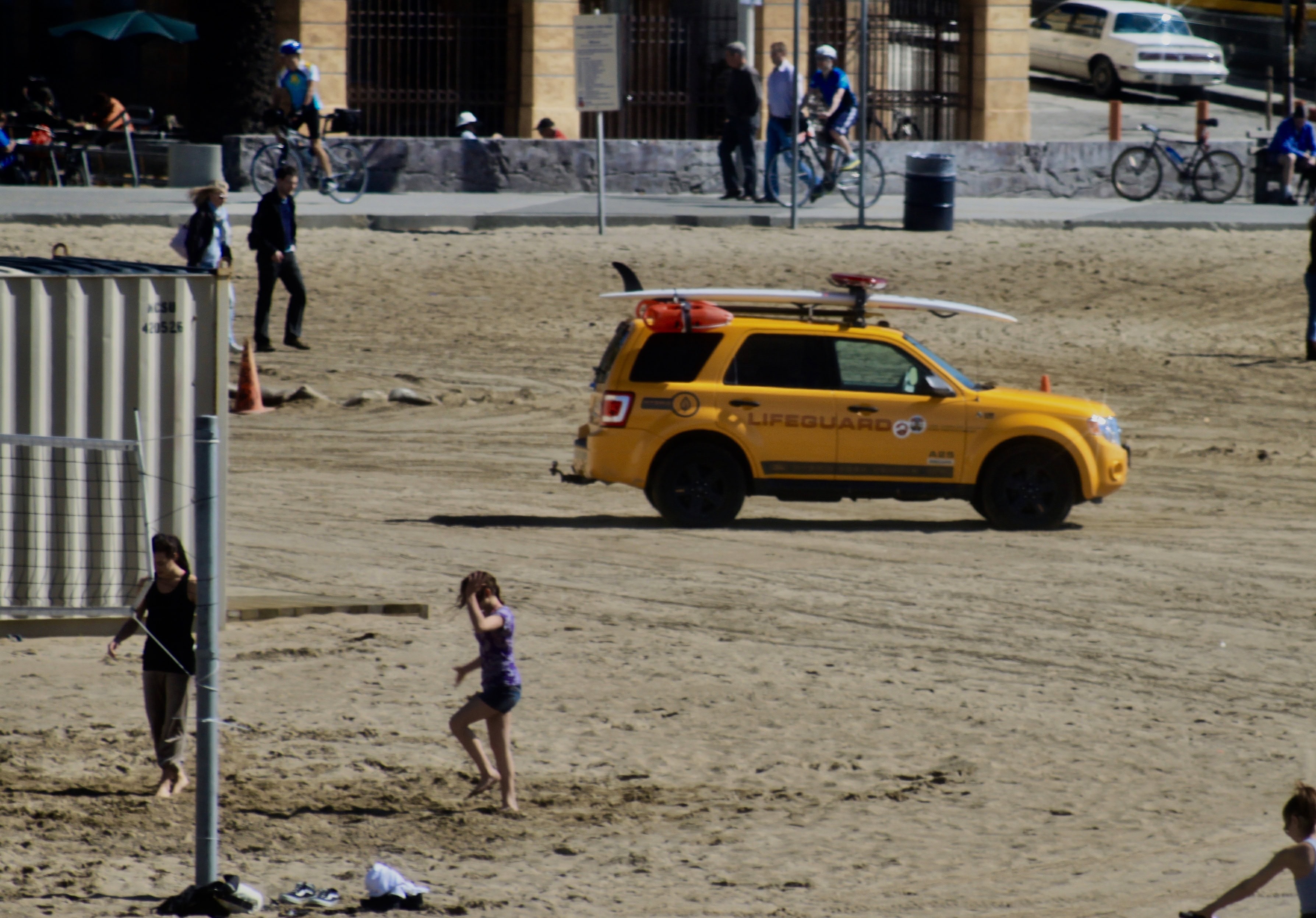 Lifeguard vehicle on Santa Monica Beach