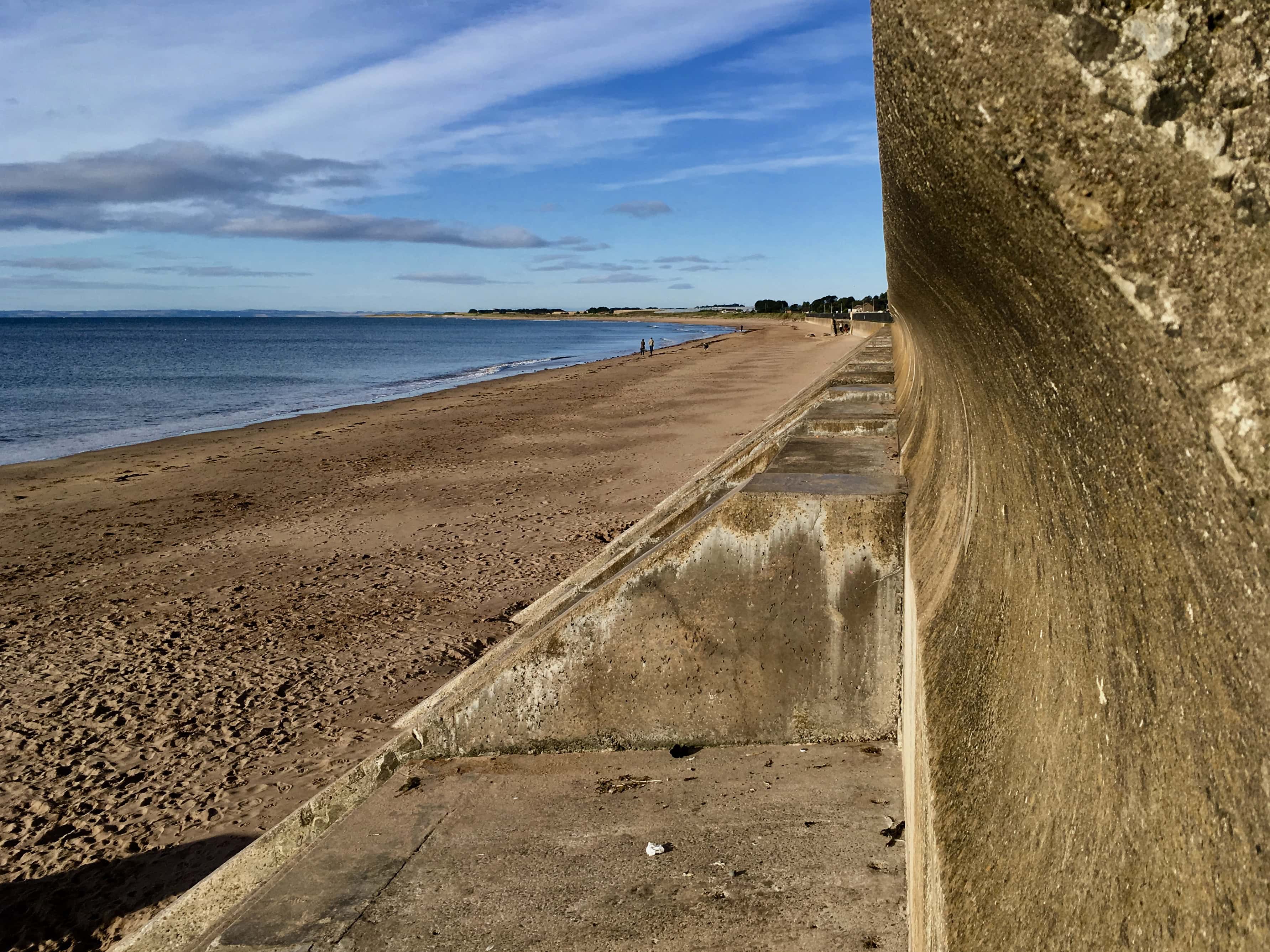 Arbroath beach and sea wall by Jez Braithwaite