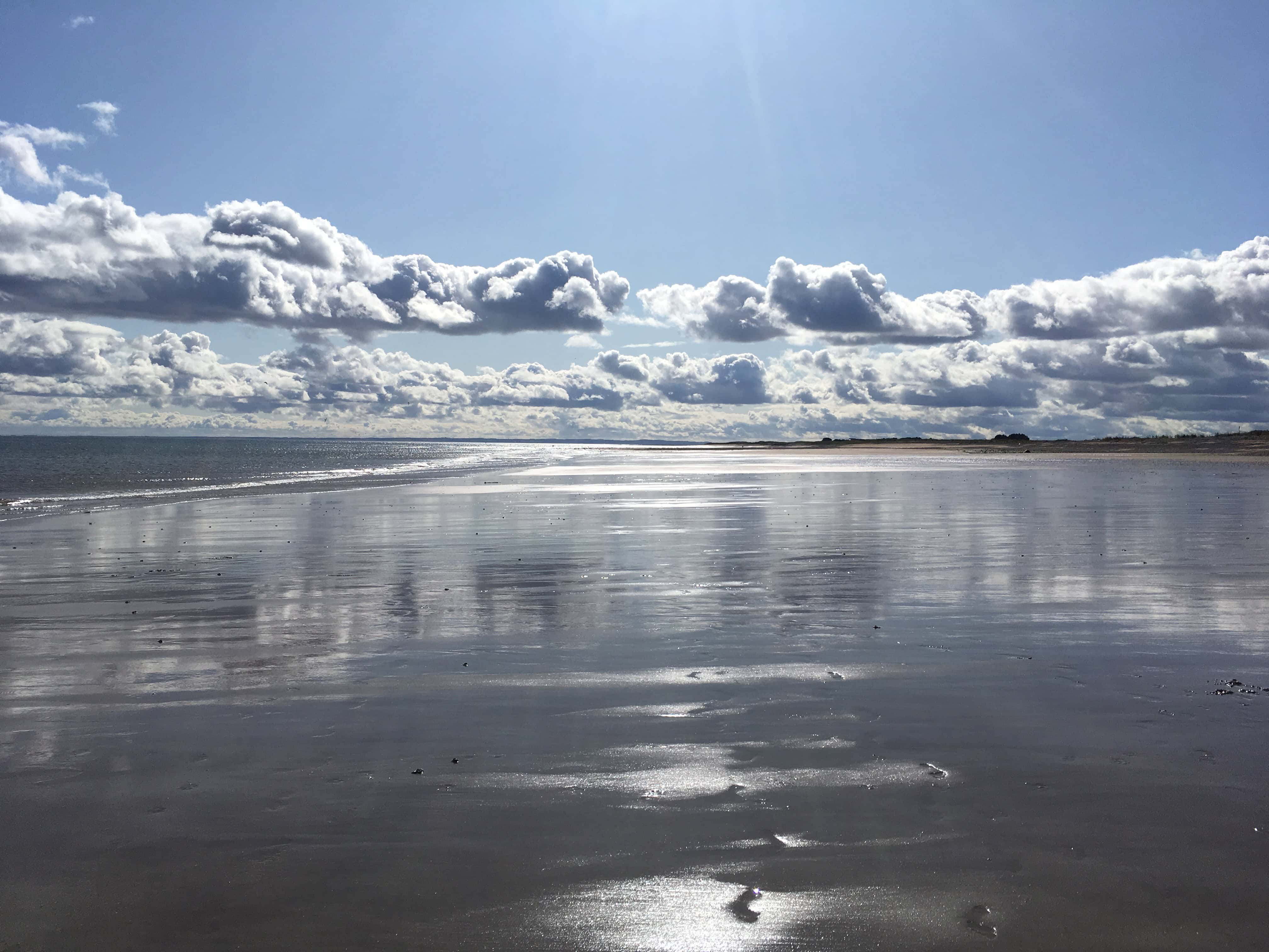 Footsteps on Arbroath beach by Jez Braithwaite