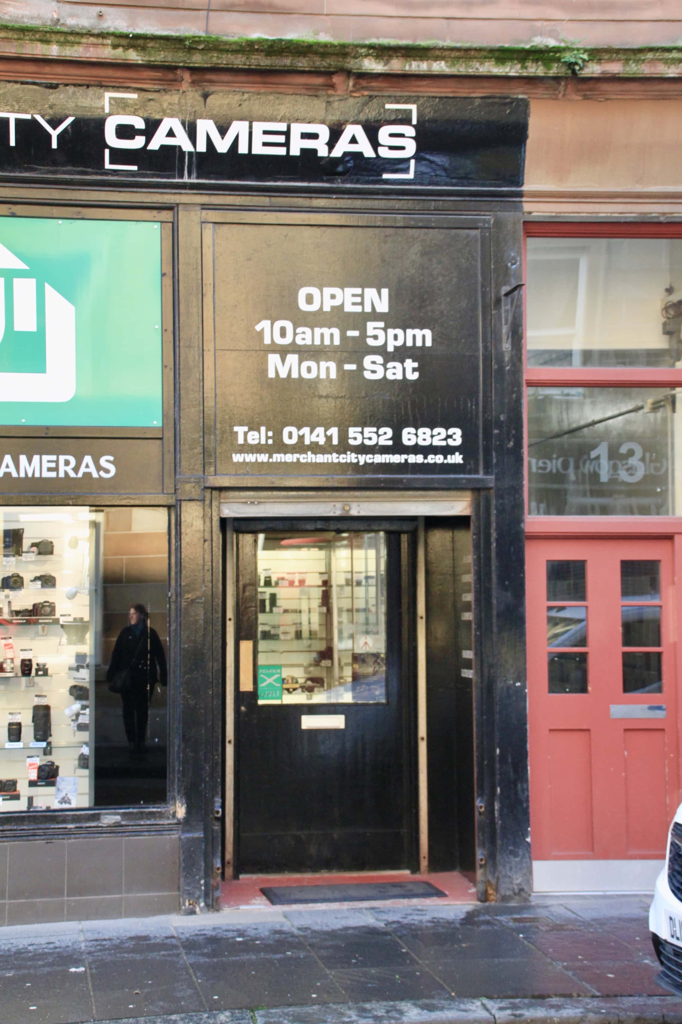 Camera shop door