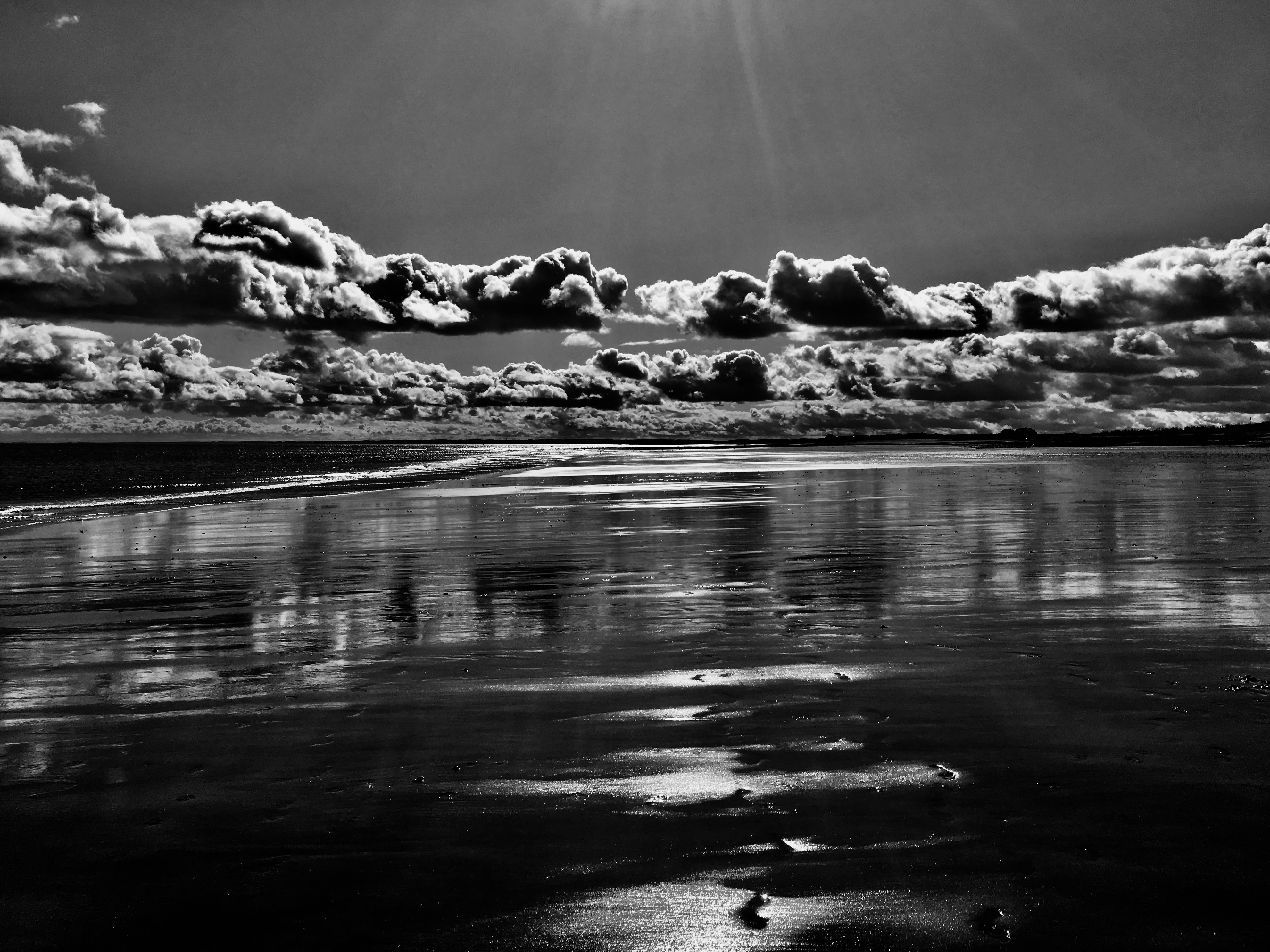 Arbroath Beach in monochrome