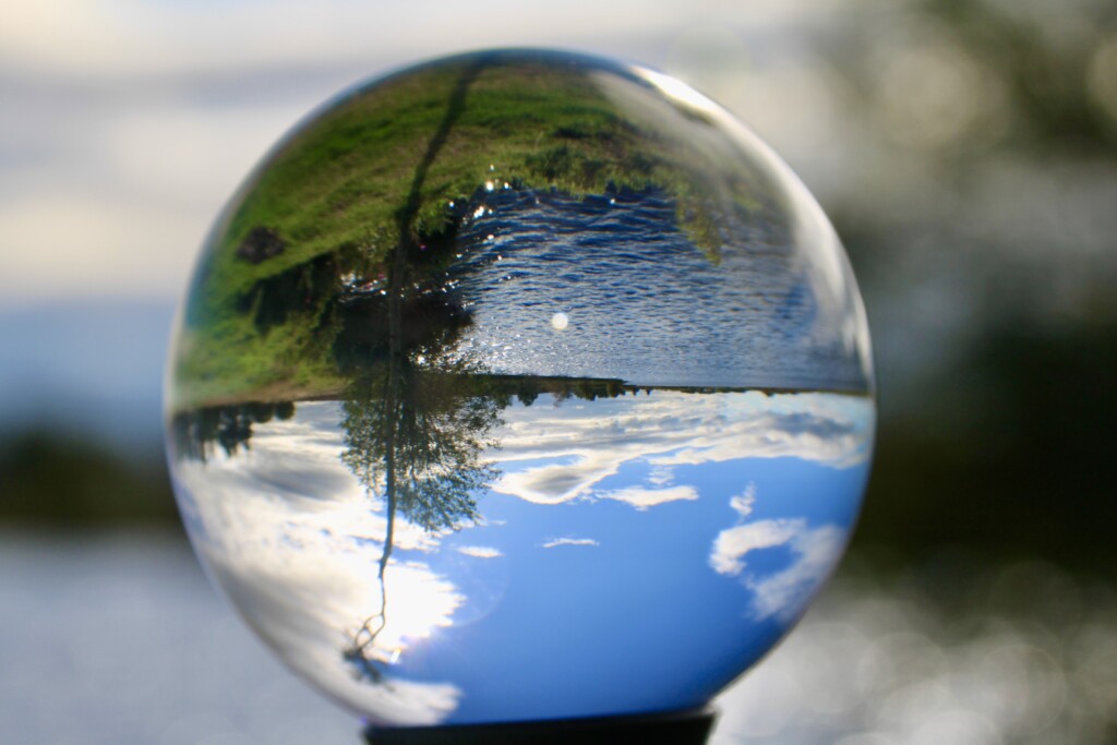 Fannyside Lochs through a lensball