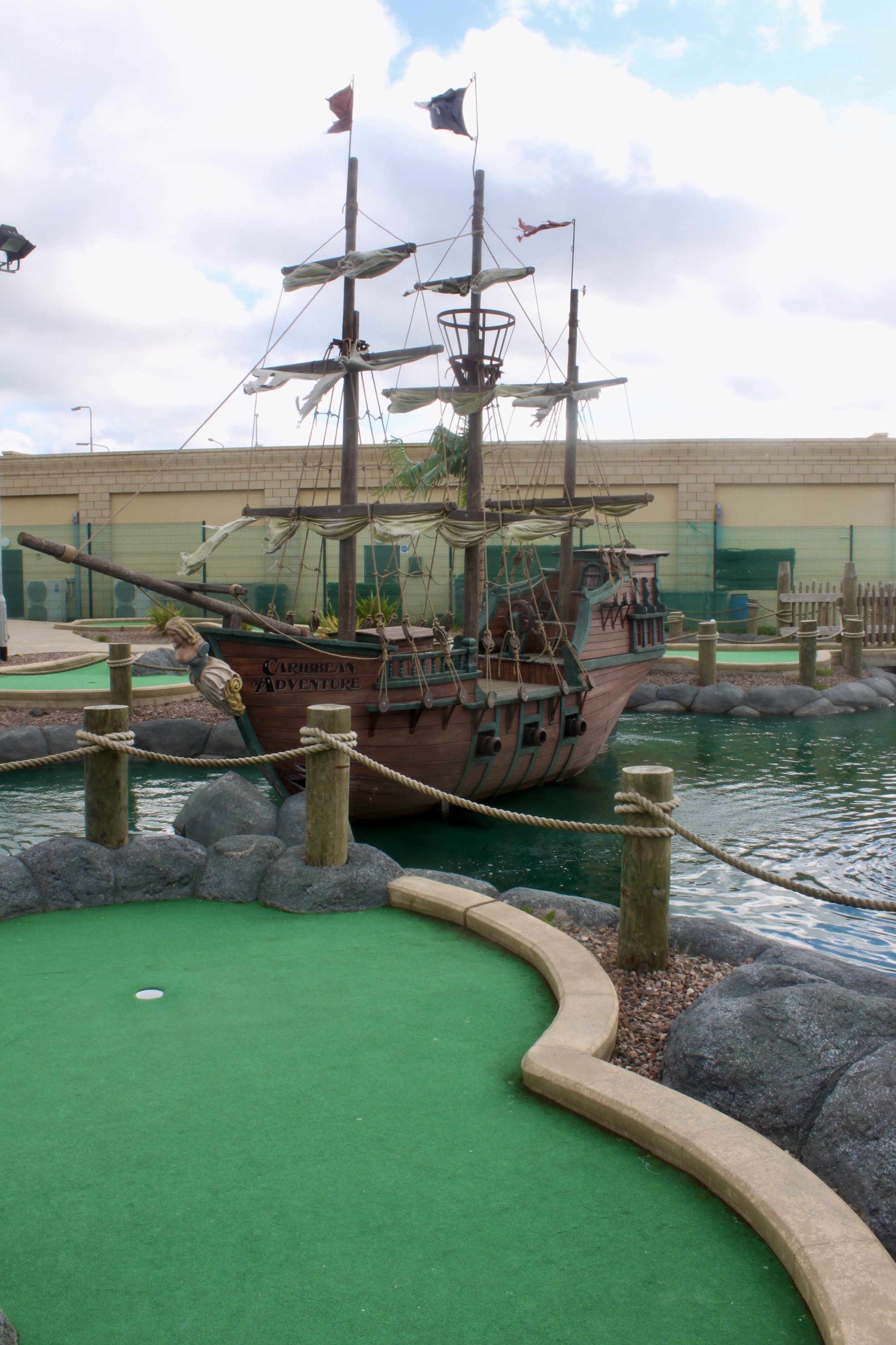 Pirate ship at crazy golf course