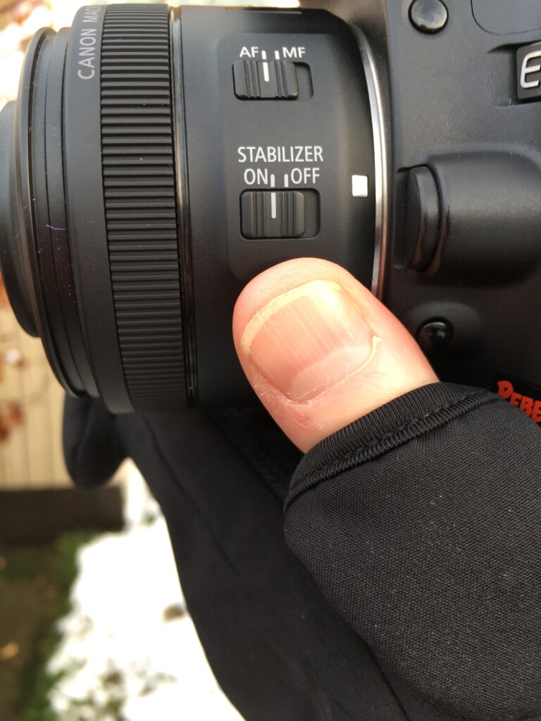 Easy off gloves in use