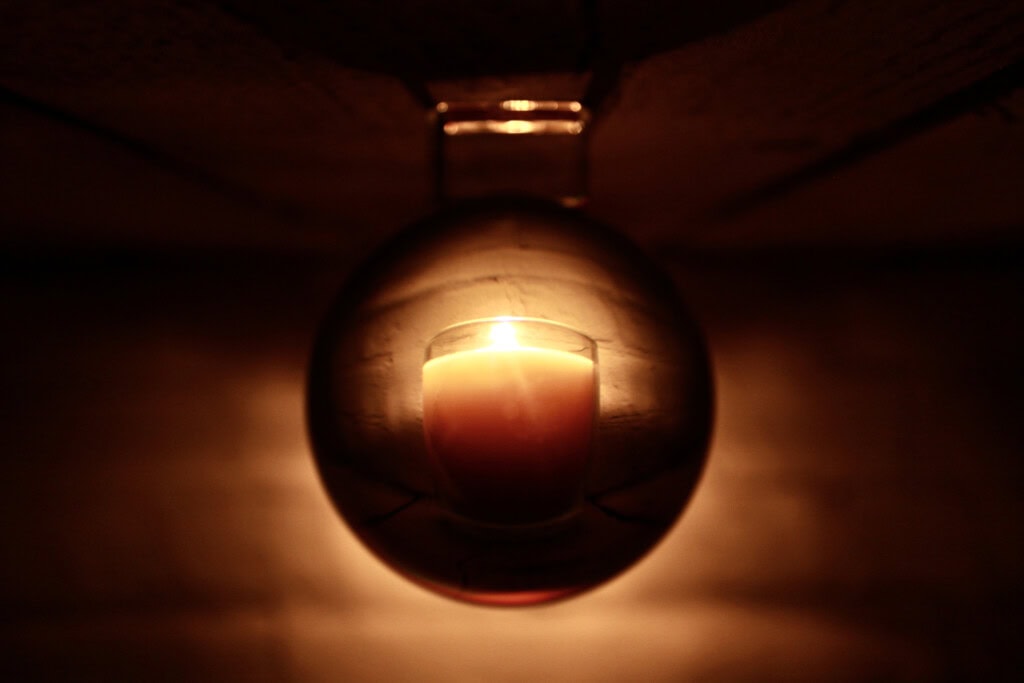 candle in a lensball