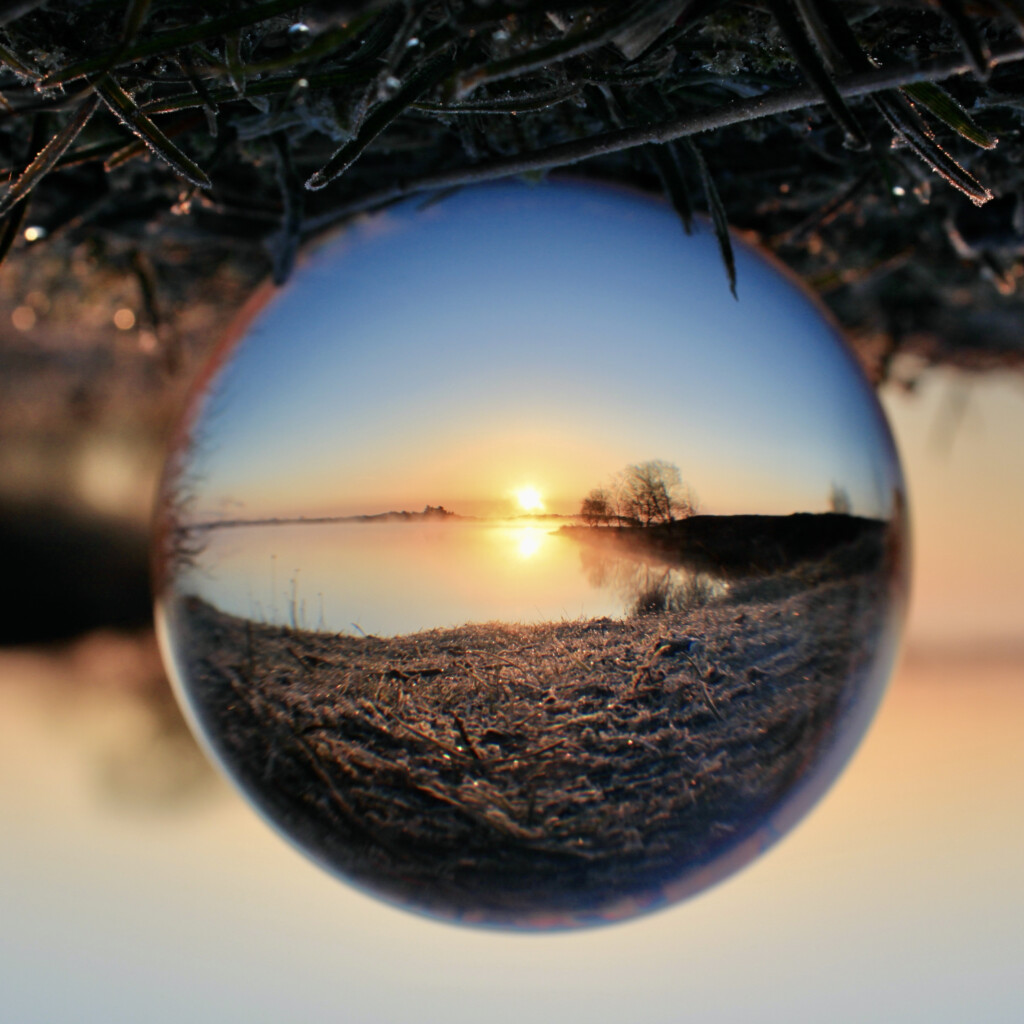 Sunrise in a lensball