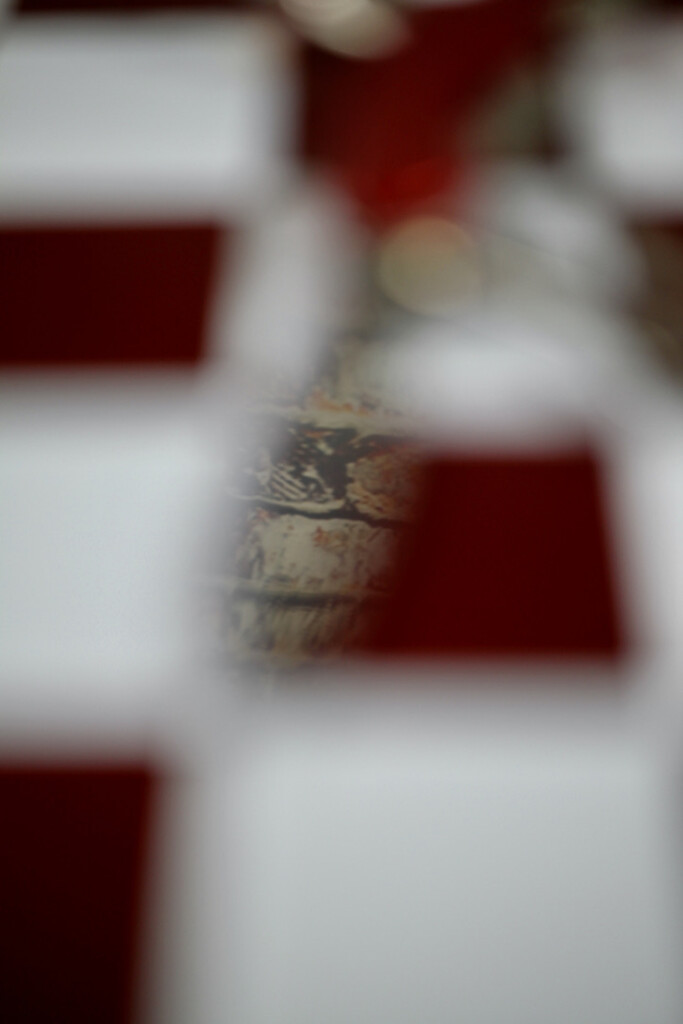 Backdrop reflected in the blade