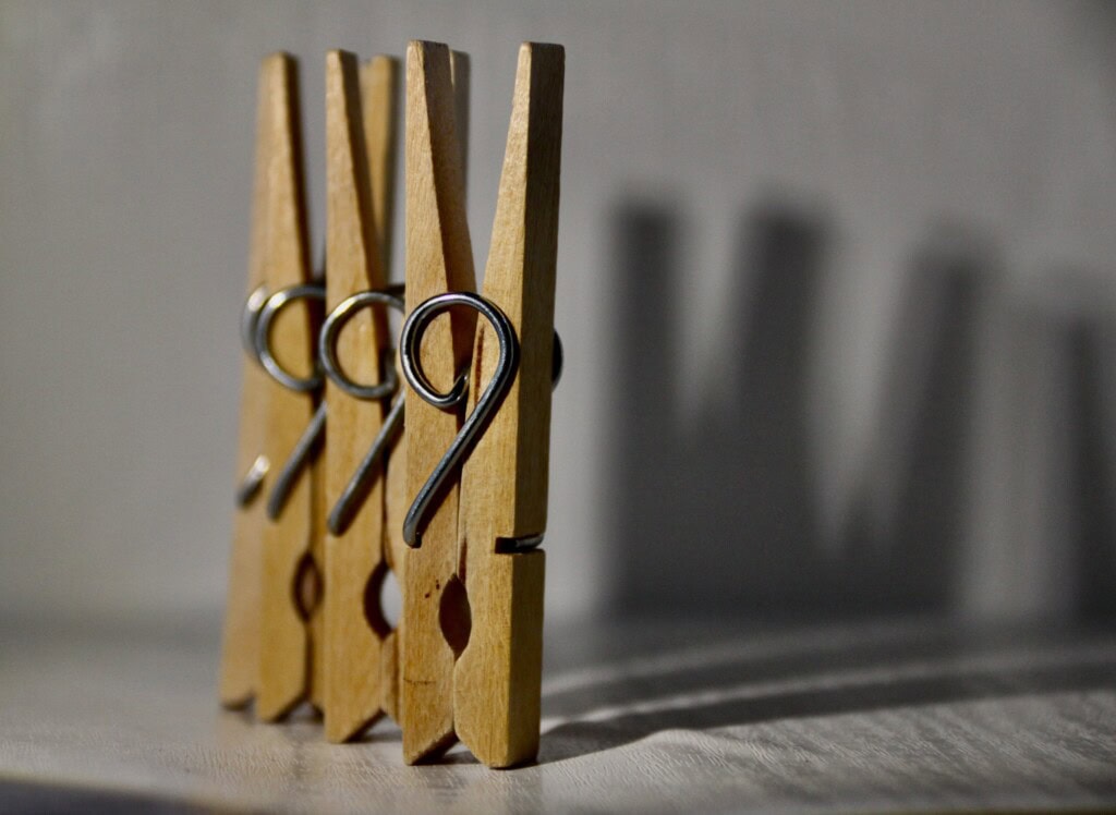 Wooden pegs