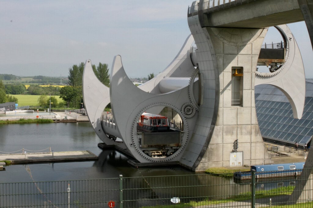 Canal boat on the Falkirk Wheel