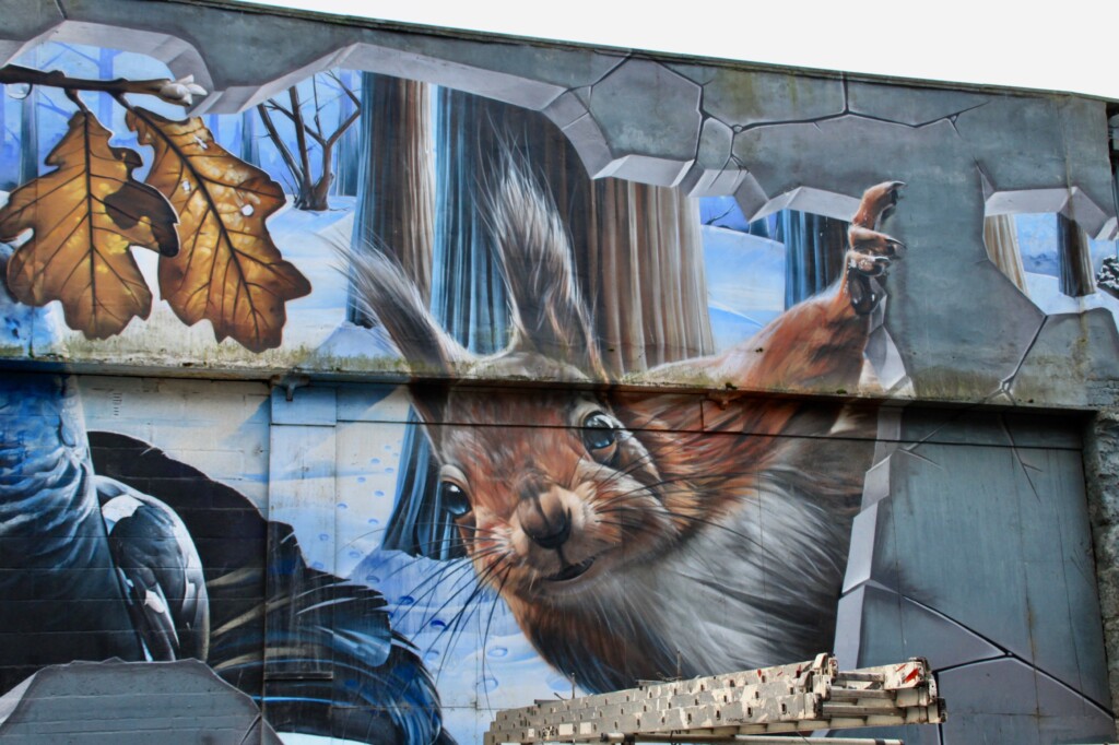 Nature mural in Merchant City, Glasgow
