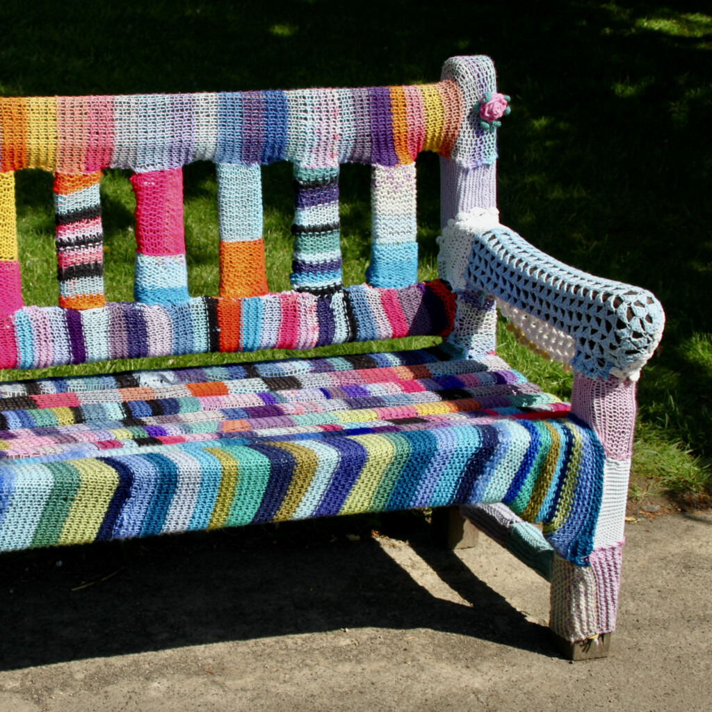 Yarn covered bench