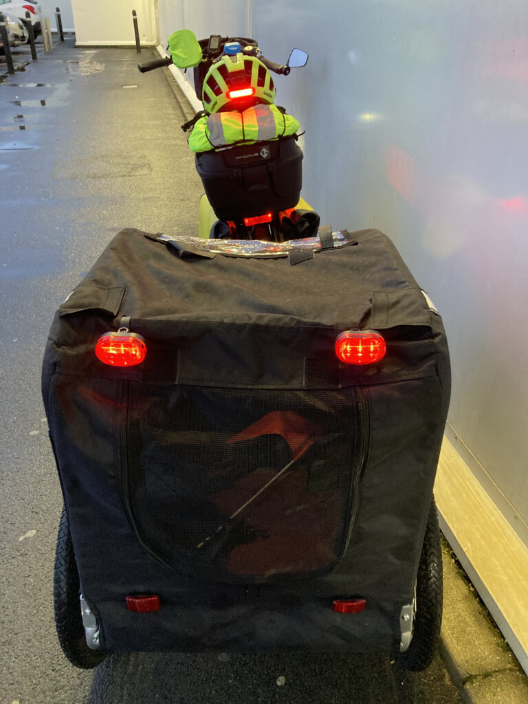 Rear lights fitted to trailer