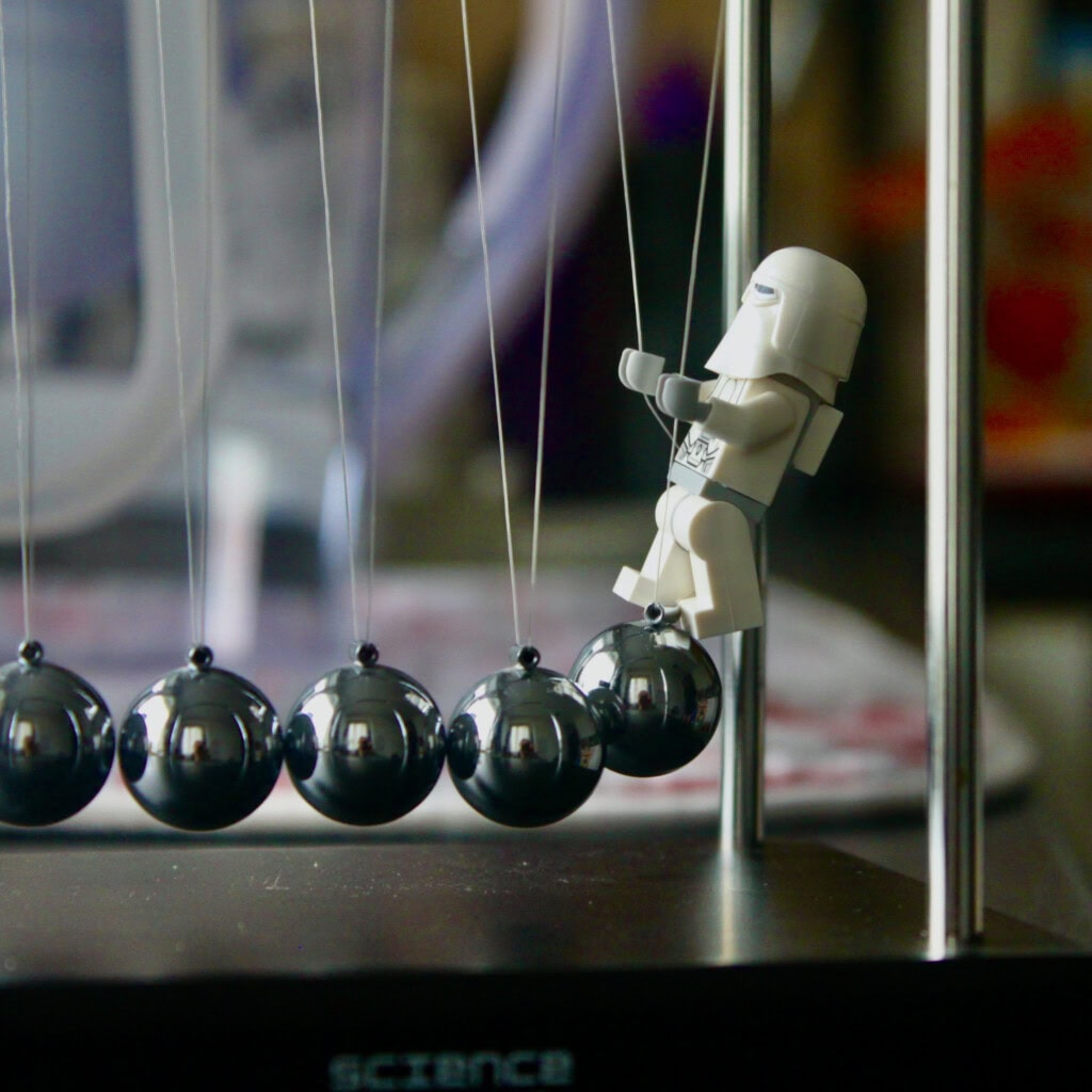 Stormtrooper on a Newtons Cradle