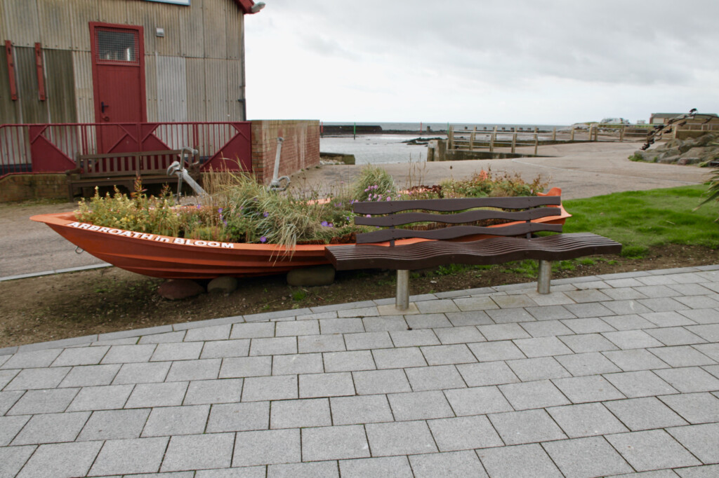 Boat planter at Arbroath Harbour