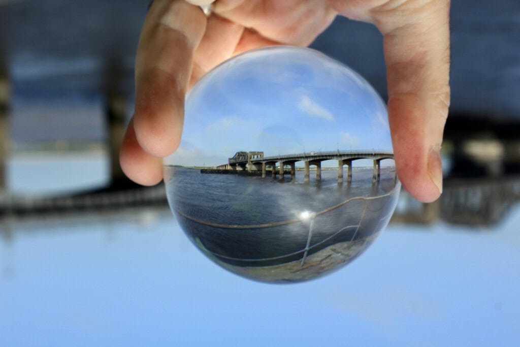 Lensball shot of Kincardine Bridge