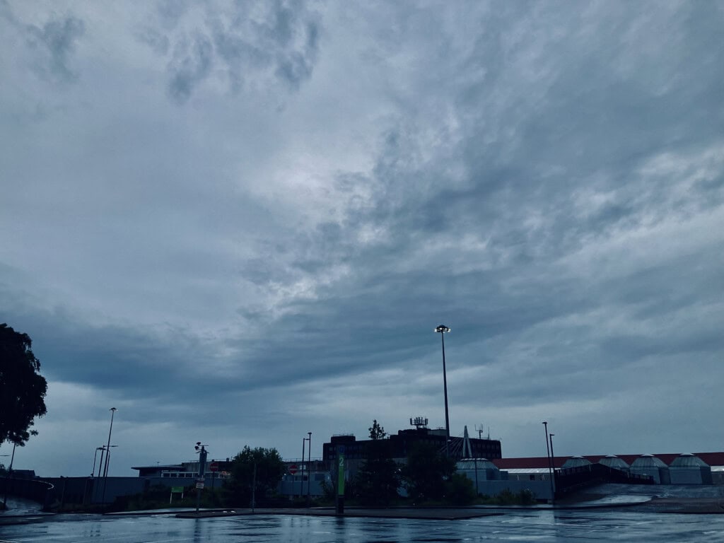 Rainy skies