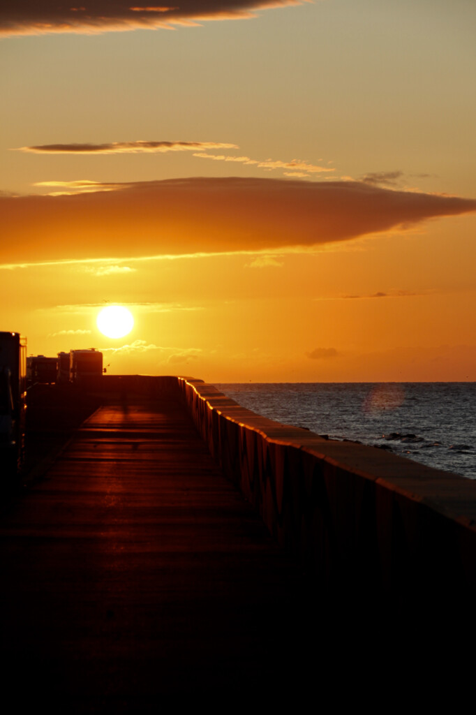 Seawall at dawn