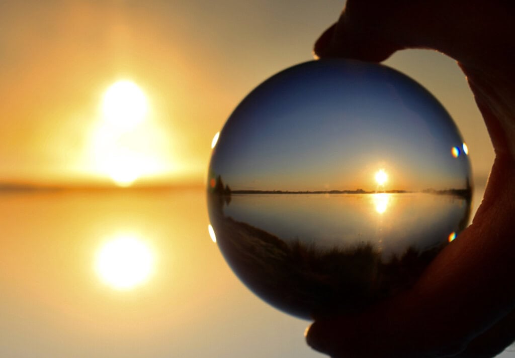 Lensball sunrise