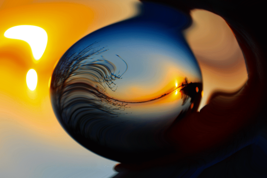 Canva edit of lensball sunrise
