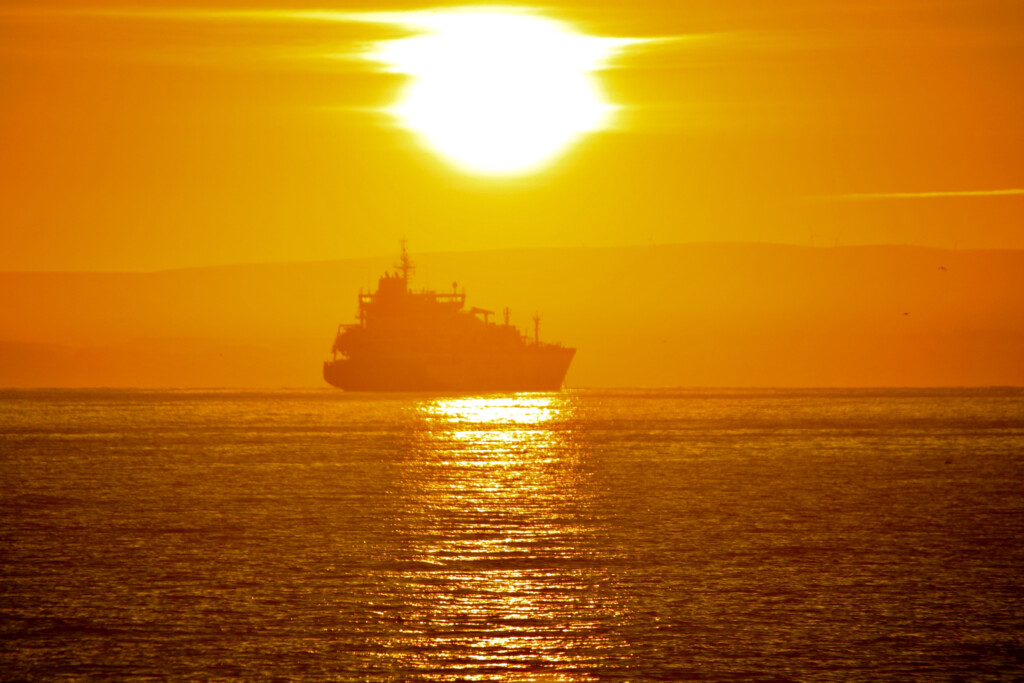 Cargo ship on Firth of Forth