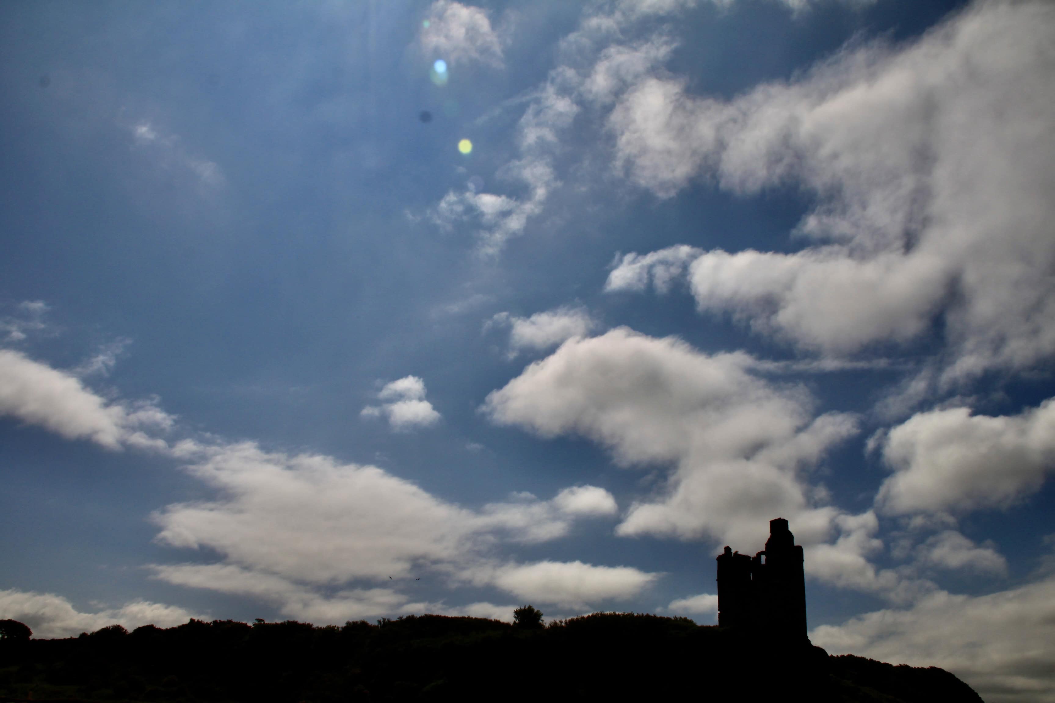 Sun & Clouds over Greenan Tower — Weekend Sky #104