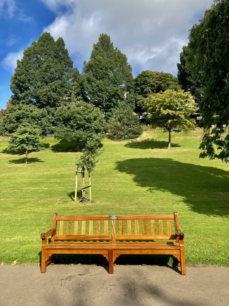 Bench in Princes Street Gardens