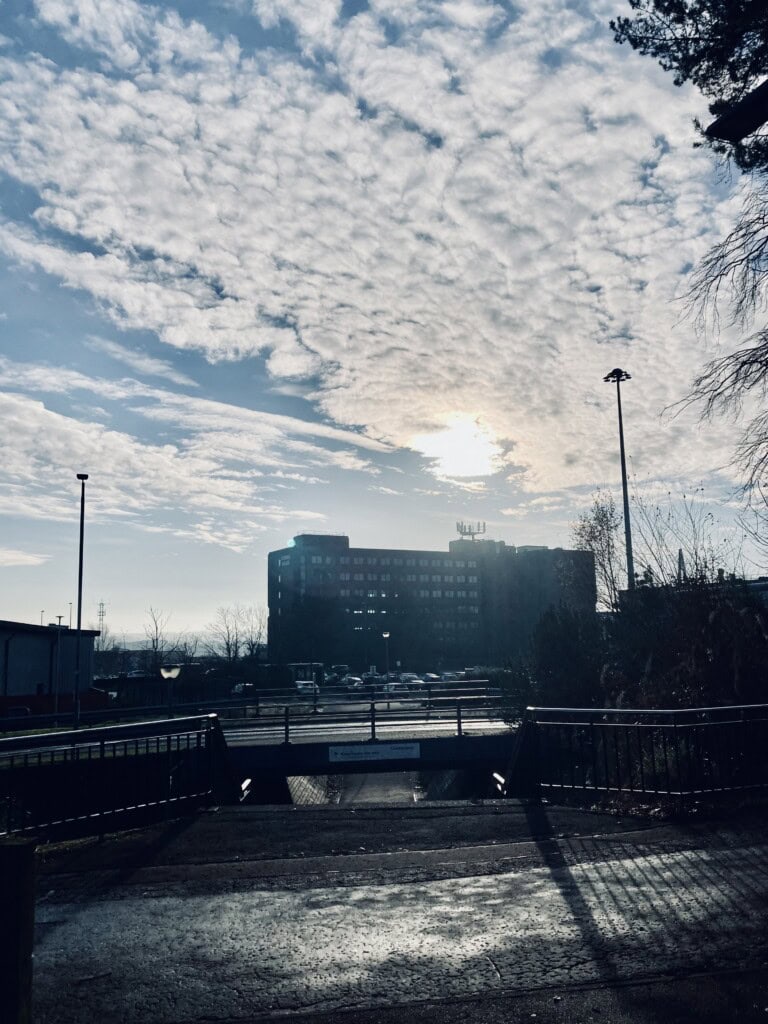 Sun peeking through the clouds