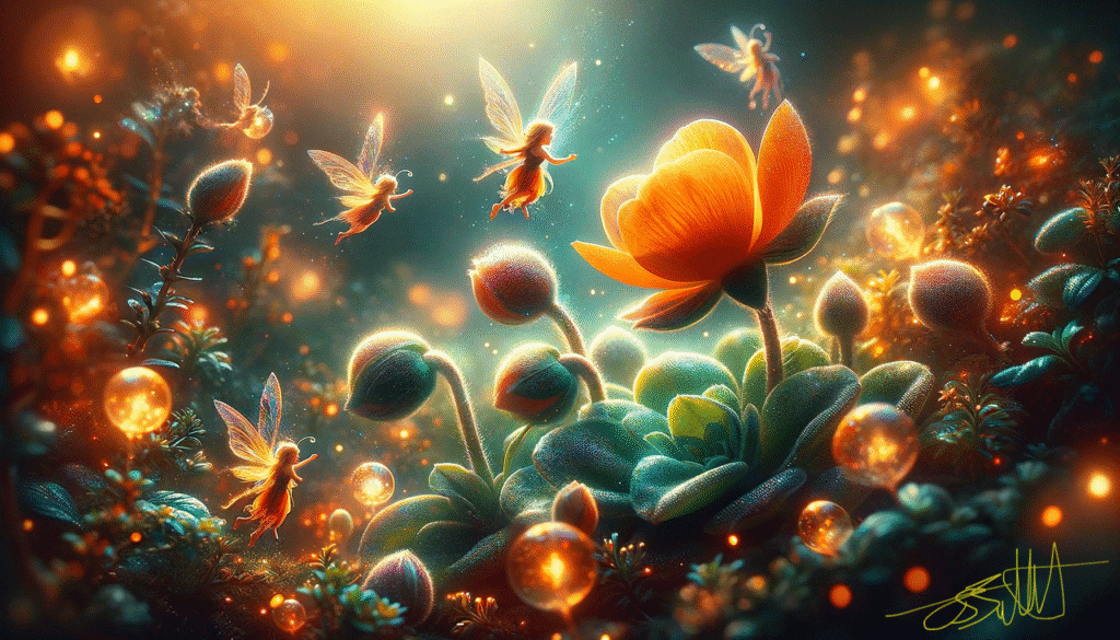 Dwarf Orange flower with magical enhancements