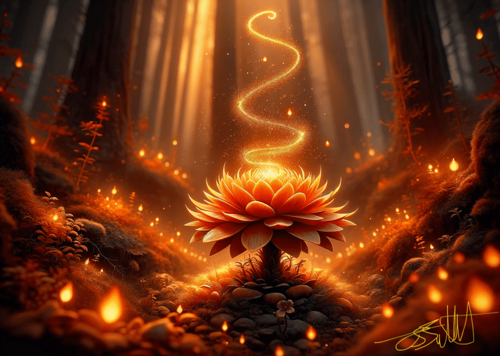 Dwarf Orange flower with magical enhancements