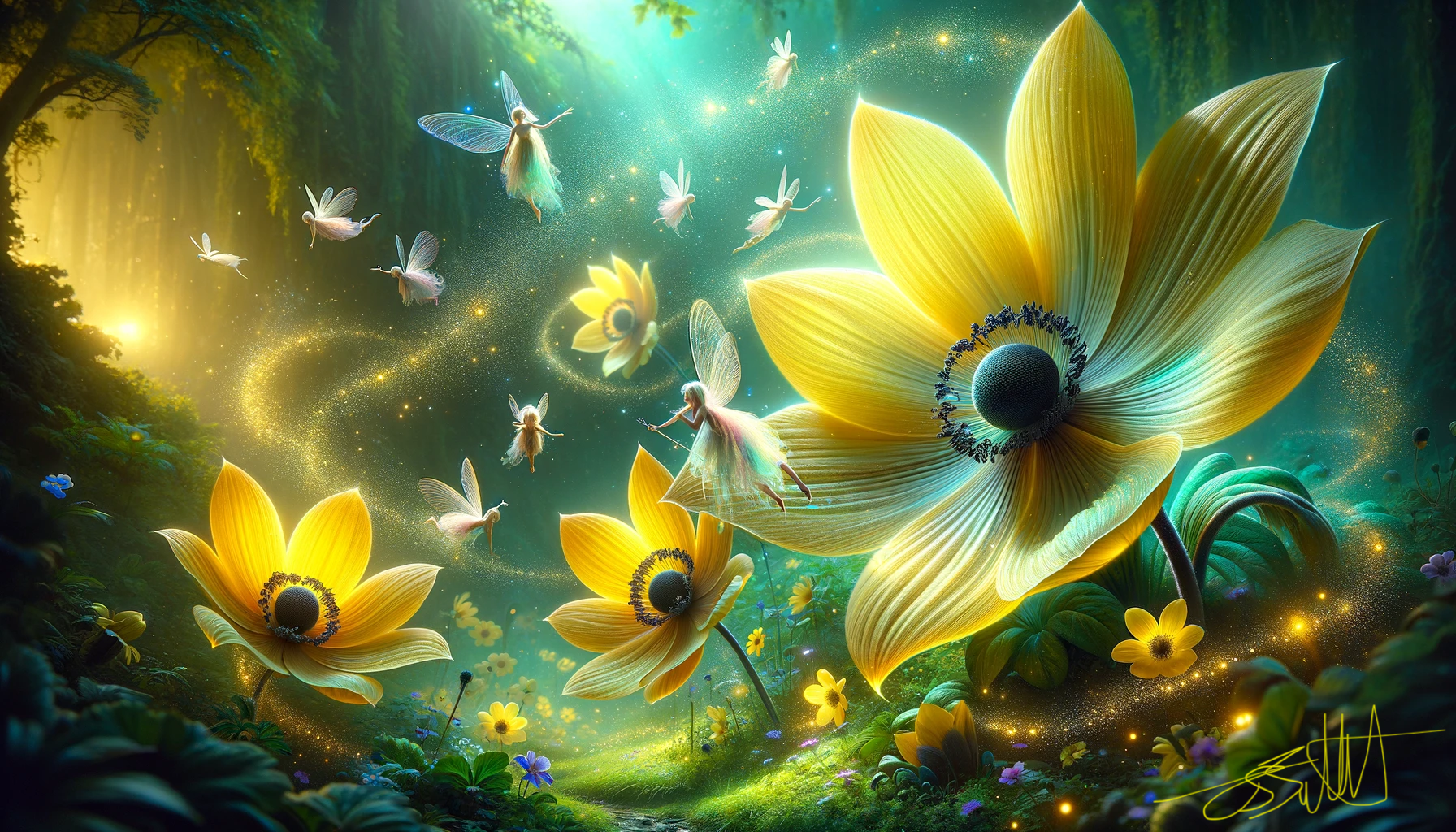 California Brittlebush:  FOTD Dec 19 with Magical AI Artistry