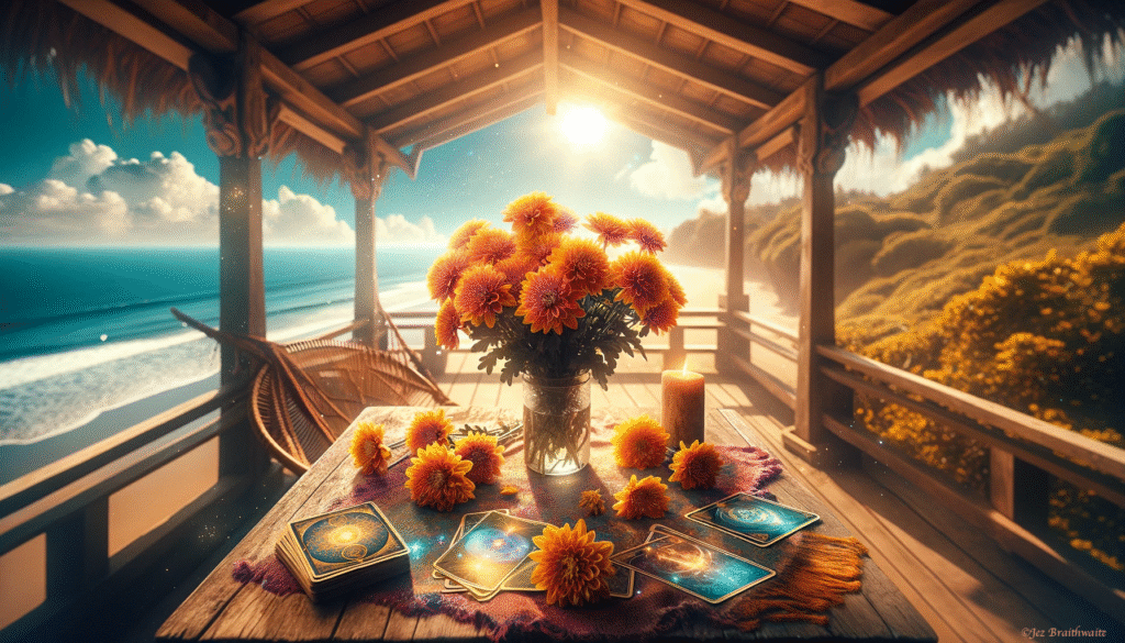 Bouquet with AI backdrop