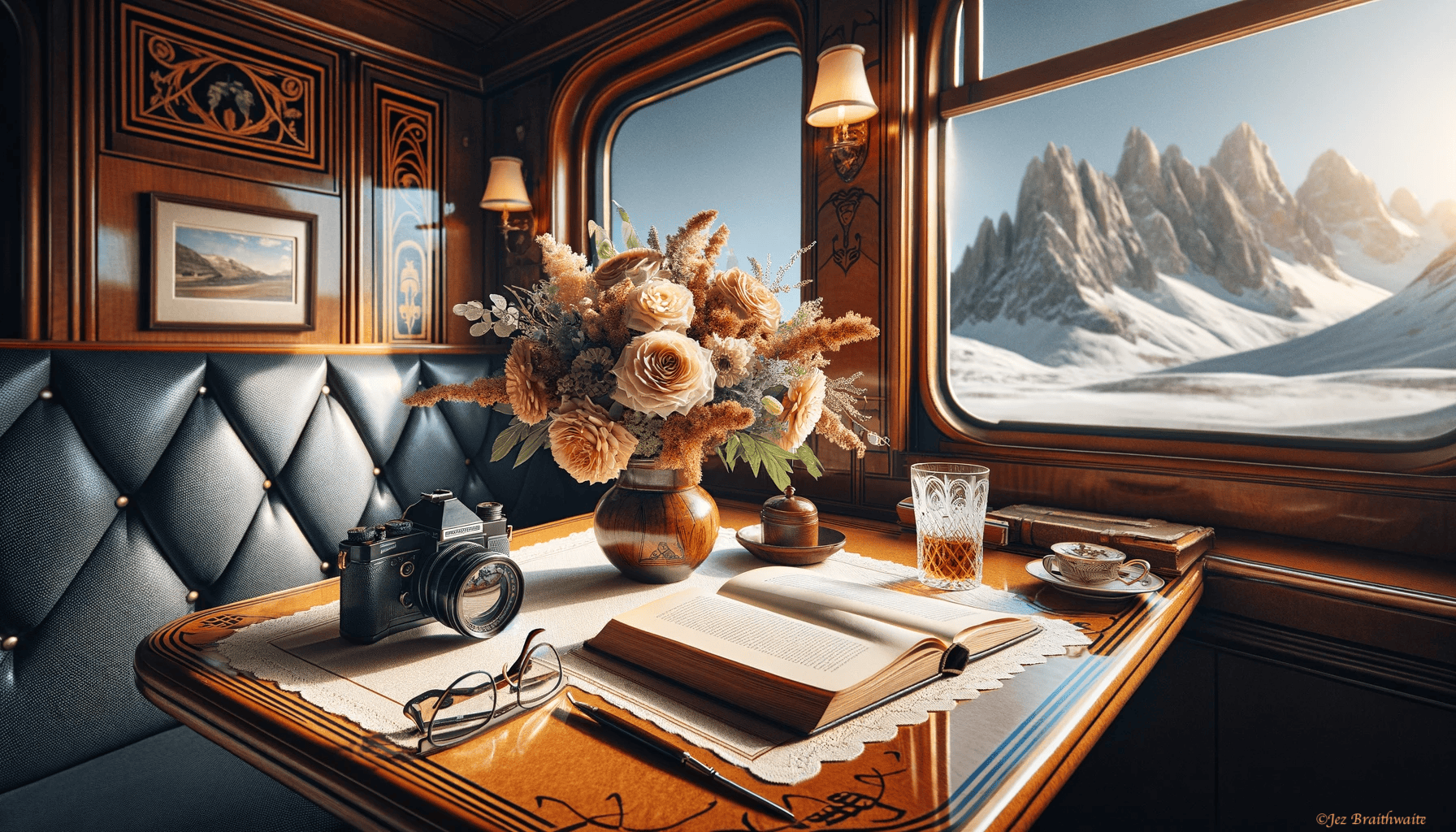 Bouquet on a Train: FOTD Jan 15 with Magical AI Artistry