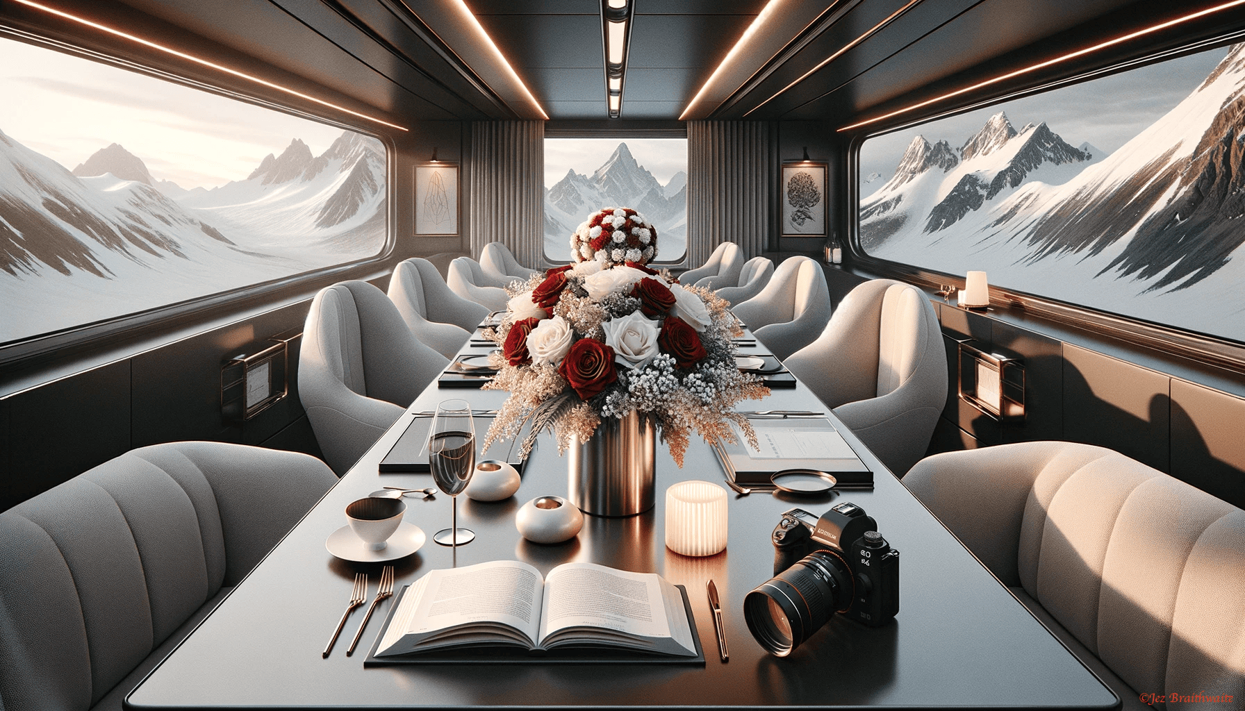 Bouquet on a Train: FOTD Jan 16 with Magical AI Artistry