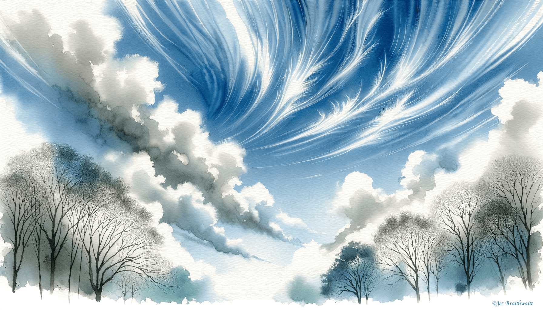 Wispy Cirrus Races Across Winter’s Sky