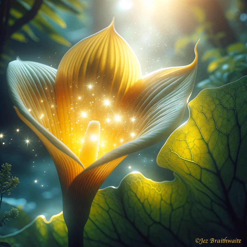 Water Arum with magical AI enhancement