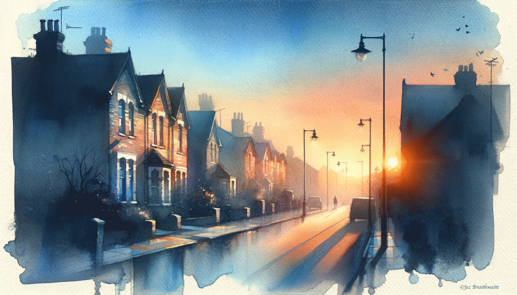 Watercolour of dawn's glow