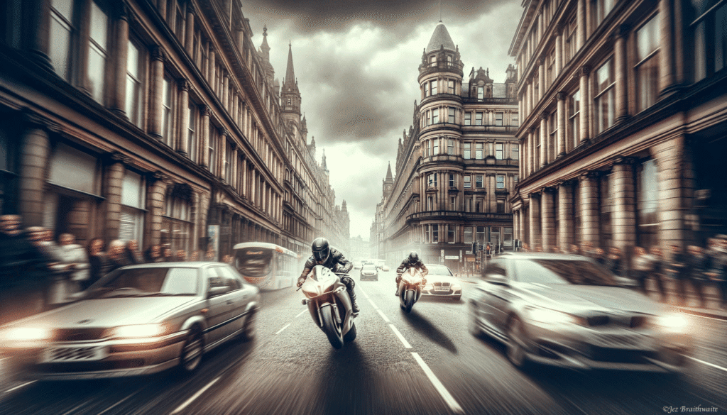 High-speed chase along a Glasgow Street