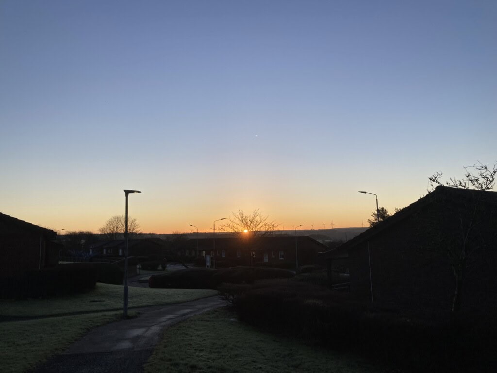 Orange glow of dawn