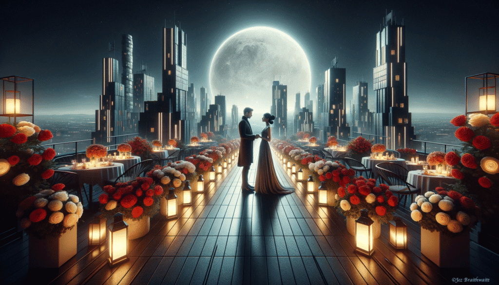 Romantic rooftop rendezvous