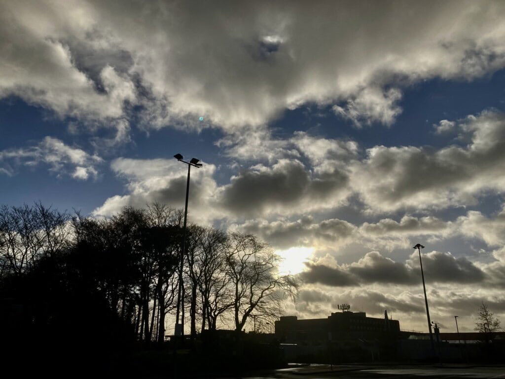 Cloudy skies