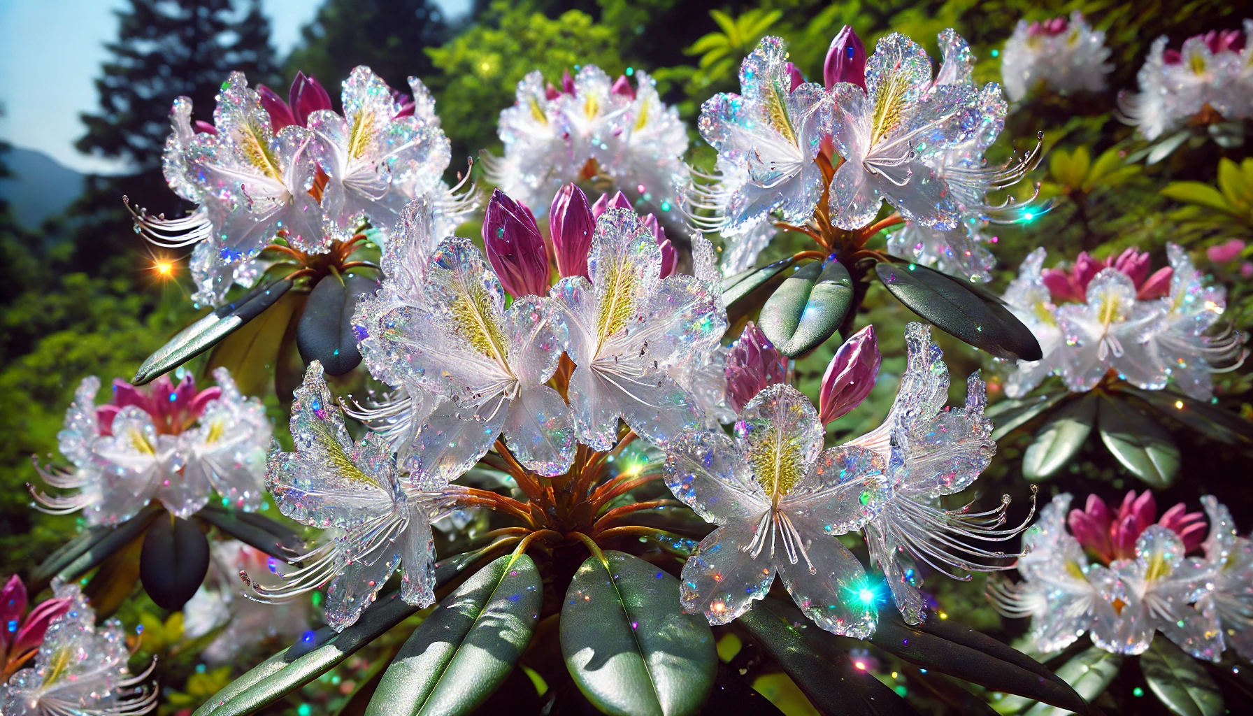 Vibrant Rhododendrons: A Crystal-Style AI Edit — FOTD Jun 24
