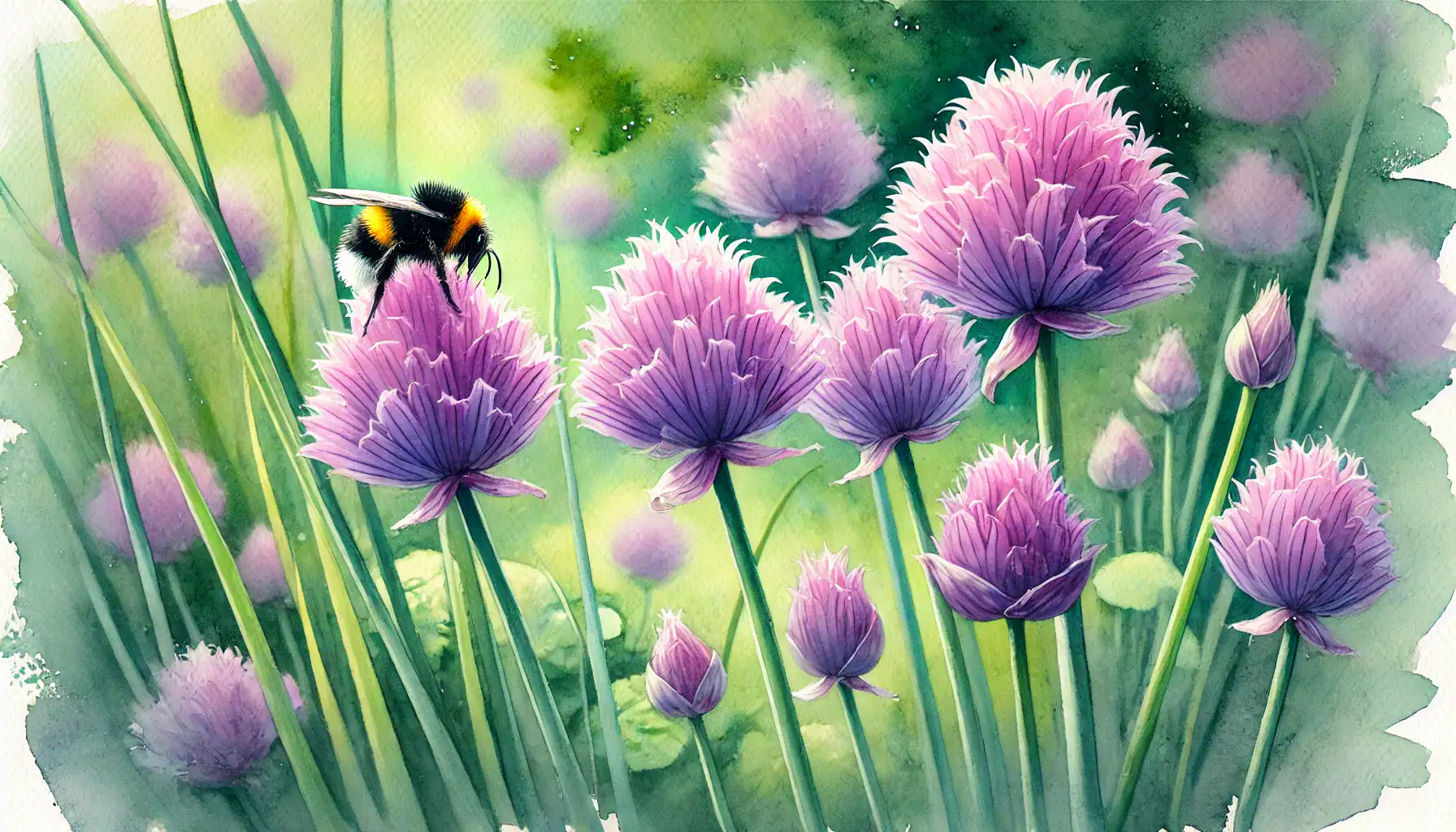Chives & Buff-Tailed Bee — FOTD Mar 08